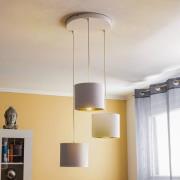 Luminex Hänglampa Soho, cylindrisk, rund 3 lampor vit/guld