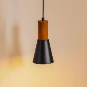 Luminex Hänglampa Esma, svart, trädetaljer, 1 lampa