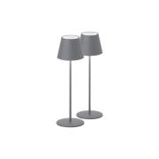 FH Lighting LED-batteri bordslampa Cosenza 2 sandgrå höjd 38cm