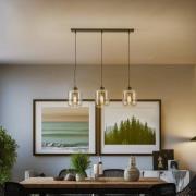 Eko-Light Hänglampa Sombra, rök, 3 lampor, lång