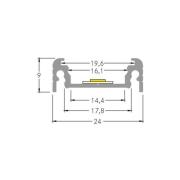 BRUMBERG monteringsprofil höjd 9 mm längd 2 m aluminium