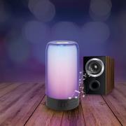 Prios LED-bordslampa Valtari, vit, höjd 19 cm, RGB