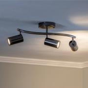 Lucea Takspotlight Spotte, svart-krom, 3 lampor