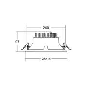 BRUMBERG Apollo Mega facetterad, rund, DALI, 3 000K, vit