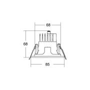 BRUMBERG Apollo Micro, facetterad, rund, 3 000 K, vit