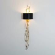 Holländer Elba lungo vägglampa, guld/svart, höjd 144 cm, järn