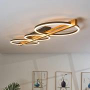Eco-Light LED-taklampa Tovak, pinie, 115 cm, 3 lampor, trä, dimbar