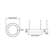 BRUMBERG Biro Circle Ring10 upp/ned Ø 60cm på/av silver 840