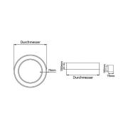 BRUMBERG Biro Circle Ring Tak 25W Ø60 cm tänd/släck silver 830