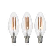 Arcchio LED-filamentlampa E14 ljus, set om 3, 2700 K