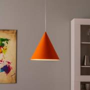 TK Lighting Cono pendellampa, enkel ljuskälla, Ø 32 cm, orange