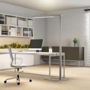 Arcchio LED-golvlampa till kontor Susi, set om 2, silver, sensor, CCT