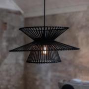 Markslöjd Hänglampa Duplici, svart, bambu, Ø 57 cm, E27