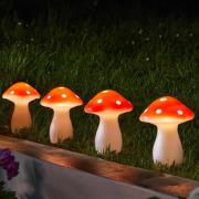 SMART GARDEN LED-solcellspinnar Fairy Mushroom, 4-pack, röd/vit, IP44