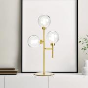 miloox by Sforzin Dom bordslampa, 3 lampor, klar/guld, höjd 55 cm, gla...