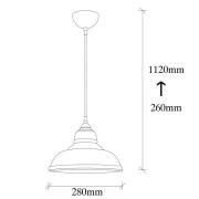 Opviq Hänglampa Dilberay 327-S 1 lampa bärnsten/svart glas Ø 28 cm