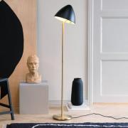 Dyberg Larsen Golvlampa Oulu, svart/mässing, höjd 128 cm