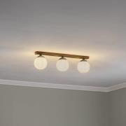 Argon Taklampa Fatis opalglas/svart 3 lampor lång