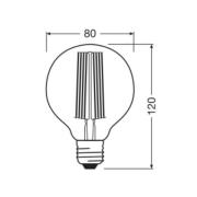 OSRAM LED Vintage 1906, G80, E27, 5,8 W, guld, 2 200 K, dim.