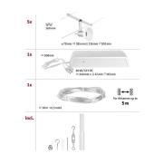 Paulmann Wire Sheela vajersystem 5 lampor 5 m krom