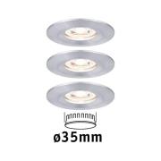 Paulmann Nova mini inbyggnadsspot 3-pack aluminium