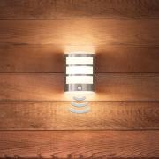 Philips Python LED-utomhusvägglampa med sensor, stål