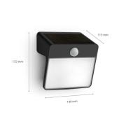 Philips LED-solcellsvägglampa Yarixa, rörelsevakt