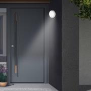 Telefunken LED-utomhusvägglampa Dortmund Ø17cm silver