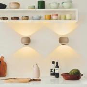 Nordlux Vägglampa Belir up/down med kontakt, brun