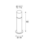 SLV Sockellampa Rox akryl, höjd 60 cm, grå, stål