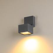 SLV LED-vägglampa S-Cube, antracit, aluminium, bredd 9,5 cm, CCT