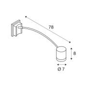 SLV vägglampa Myra Display, antracit, aluminium, utsprång 78 cm