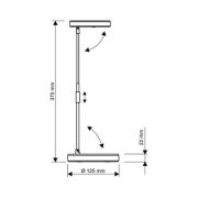 LED-bordslampa MAULpuck, teleskopisk arm, vit