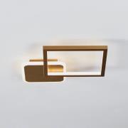 EGLO LED-taklampa Gafares, guld, aluminium, 33 cm fjärrkontroll CCT