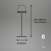 Briloner LED-bordslampa Kiki med uppladdningsbart batteri 3.000K, matt...