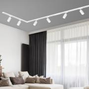 Briloner RAIL 230 V skensystem, vit, 6 spotlights 2,25 m hörnanslutnin...