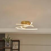 Lindby Flakira LED-taklampa, 5 lampor, antik mässing