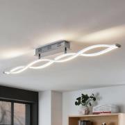 Lucande LED-taklampa Roan, 115 cm, krom, stål