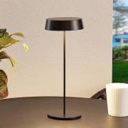 Lucande LED-uppladdningsbar bordslampa Tibia, svart, aluminium, USB, I...