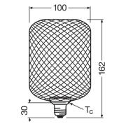 OSRAM Decor LED Flat Square E27 3,5W guld 2,700K metall