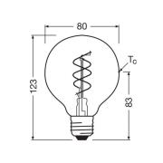 OSRAM LED Vintage G80 E27 4,9W 922 Spiral Filament guld dimbar