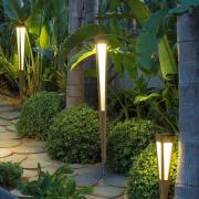 Les Jardins Tecka LED-solfackla med sensor, 120 cm, teak