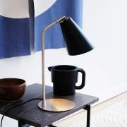 Dyberg Larsen bordslampa Oswald, svart/stål, höjd 40 cm