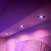 Philips Hue LED-inbyggnadsspot Centura svart Ø 9cm CCT RGB 3st