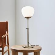 Markslöjd Rise bordslampa, höjd 75 cm, antik mässing, järn, glas