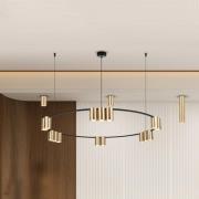 Eko-Light Hänglampa Genesis, aluminium, svart/guld, 15 x GU10, Ø 100 c...