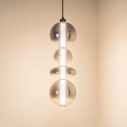 Eko-Light LED-hänglampa Daphne, glas grå-transparent, höjd 62 cm