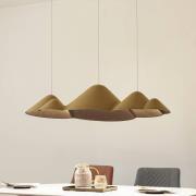 Lucande LED-pendellampa Beutlin, grön, filt, dimbar