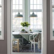 PR Home hänglampa Wells, rosa/guld, Ø 43 cm, metall