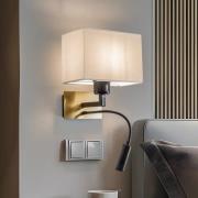 Euluna Vägglampa Harry, kantig, mässing/svart/vit